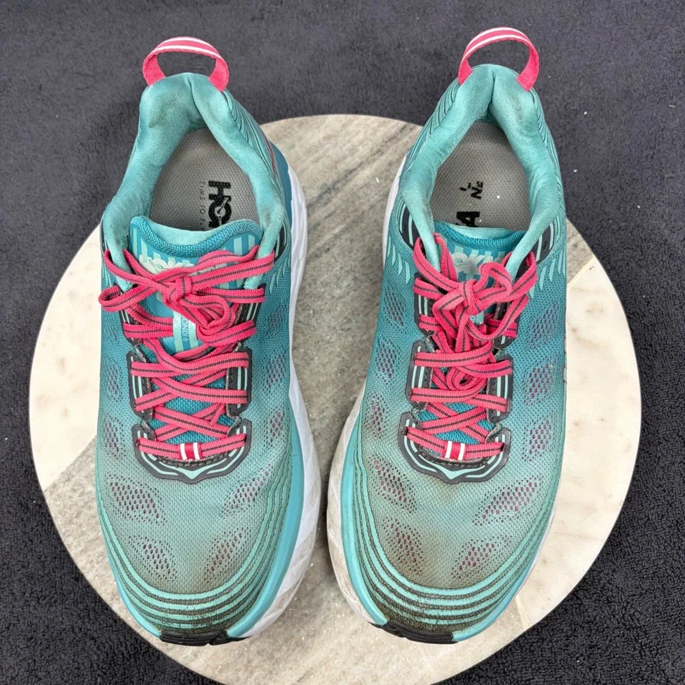 Hoka One One Bondi 6 Canton Green Blue Slate Womens Running Shoes 1019270 Sz 10